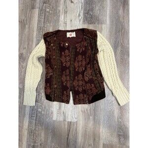New ANTHROPOLOGIE Lilka Cotton Hazan Moto Jacket Size xs Brown fall fashion